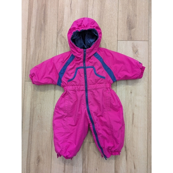 Vintage Oshkosh Hot Pink One Piece Snowsuit - Picture 1 of 5